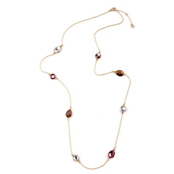 Long Faceted Glass Bead Sweater Chain Necklace - Picture 5 of 8